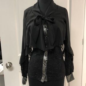 Buckle BKE boutique black lace long sleeve top